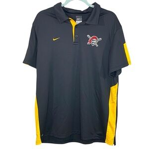 Nike Pittsburgh Pirates Polo Shirt Authentic MLB Embroidered Pirate Patch SZ LG